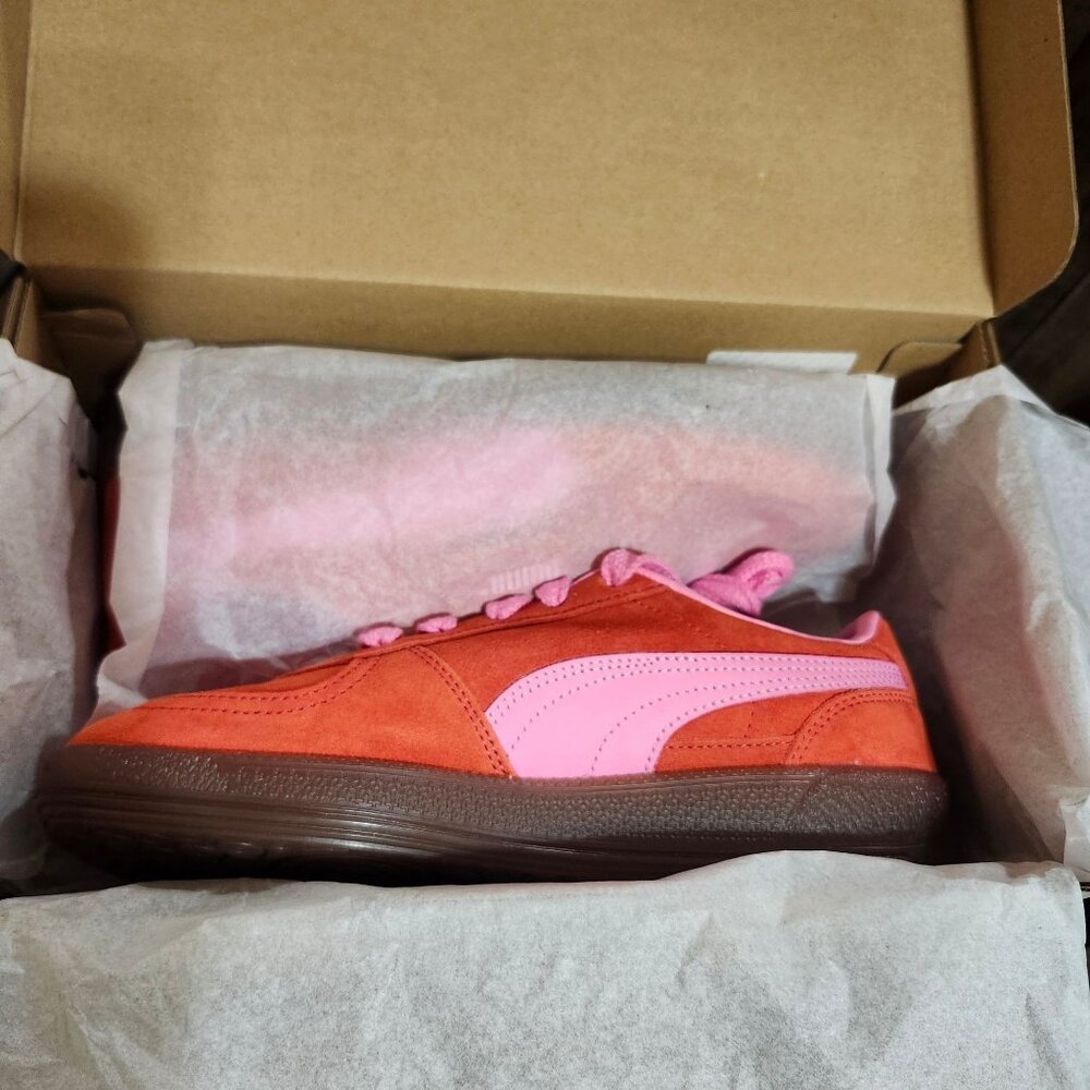 Puma Women's Size 7 Retro Style Lace Up Palermo Sneakers Fierce Red-Poison Pink - Picture 5 of 7